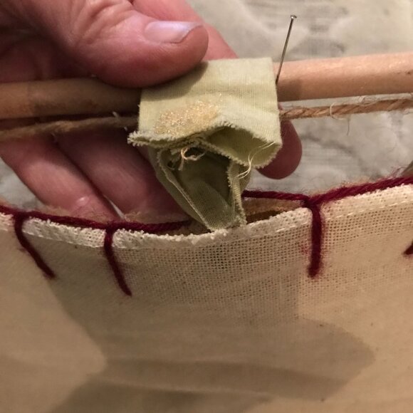 Vintage Handmade Christmas Advent Calendar Wall Hanging 21"x18" With Santa Desig - Picture 3 of 6